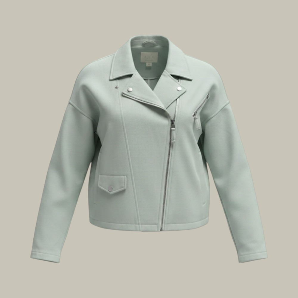 Thread & Supply Light Grey Lyocell Cotton Moto Jacket J2793HTTDG Mens M Relaxed
